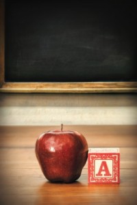 Apple and Letter Block